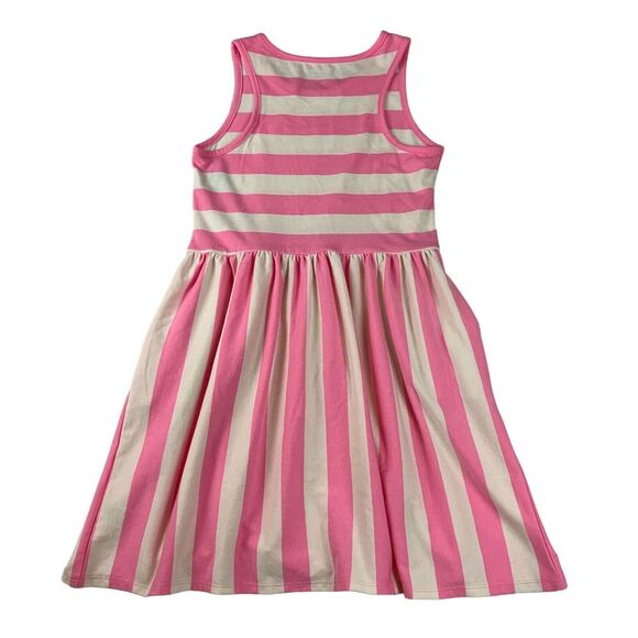Cat‎ Jack Dress Girls Large 10/12 Pink Striped Sleeveless Pockets Cottonn Blend - Picture 2 of 8